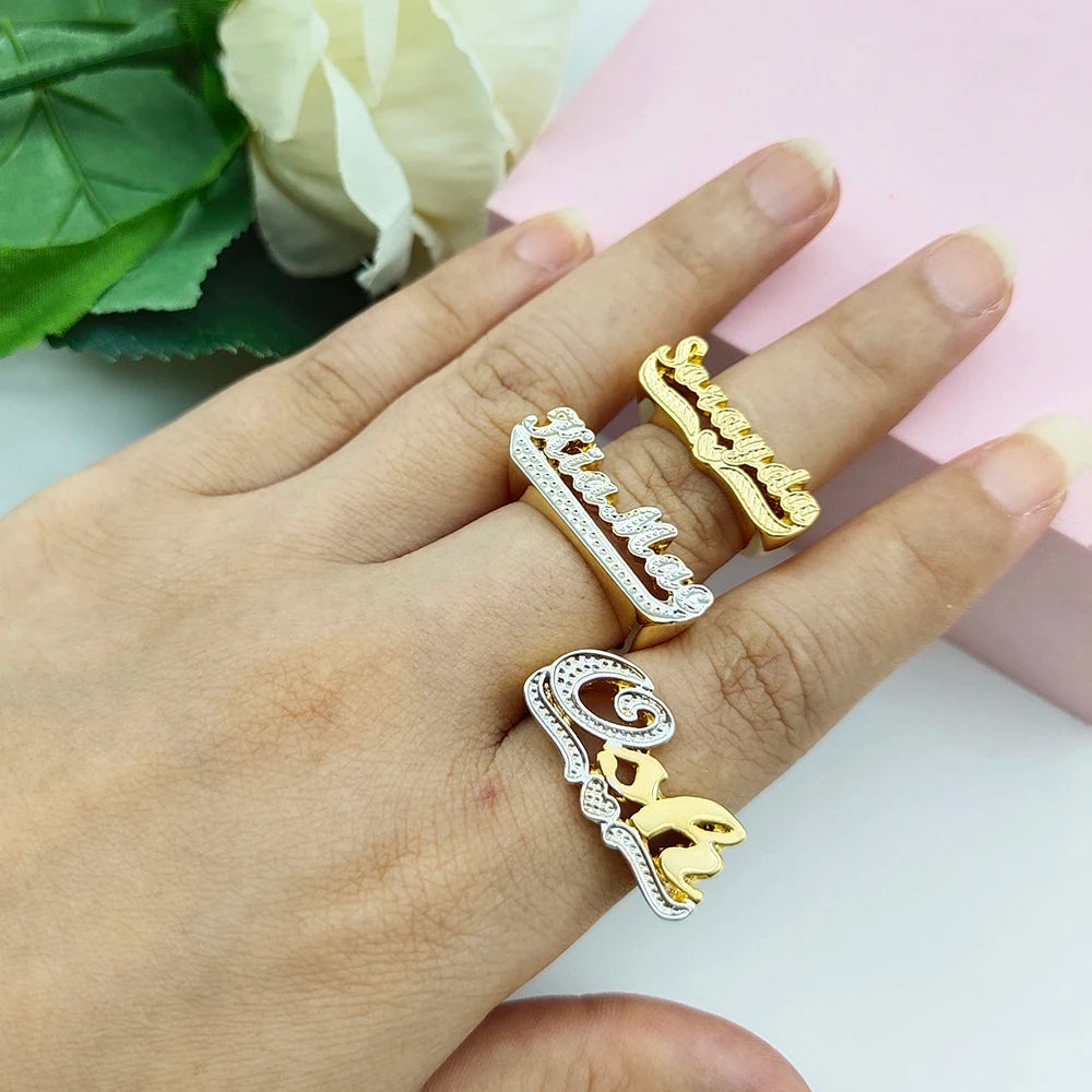 Double Plated Personalized Name Ring