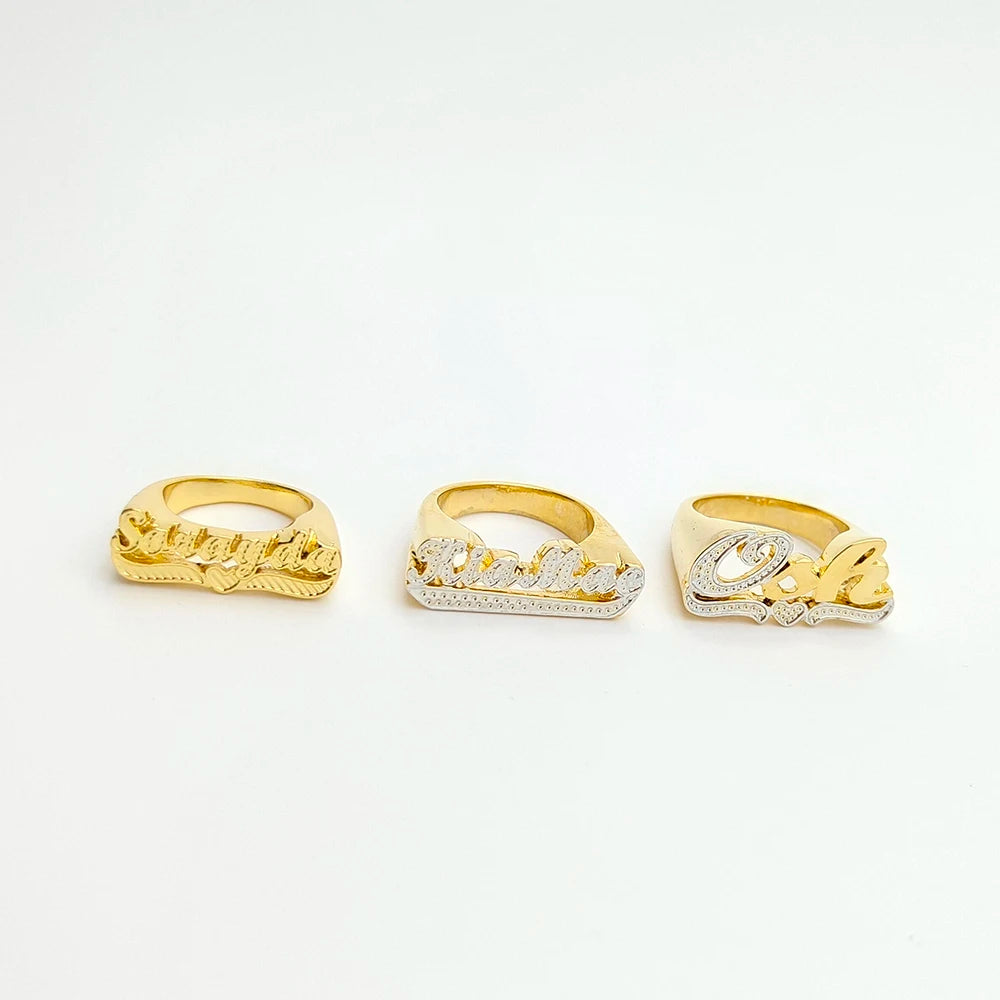 Double Plated Personalized Name Ring