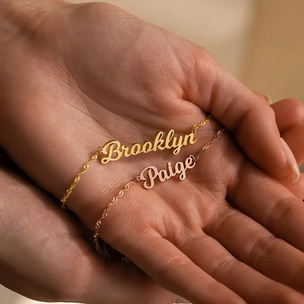 Wave Script Name Necklace