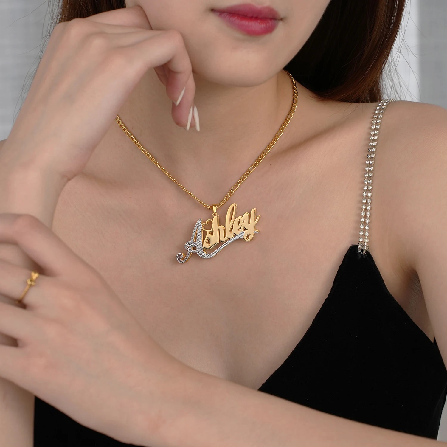 Double Plated Cursive Name Necklace