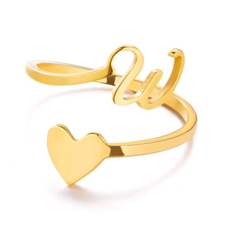 Heart Initial Ring