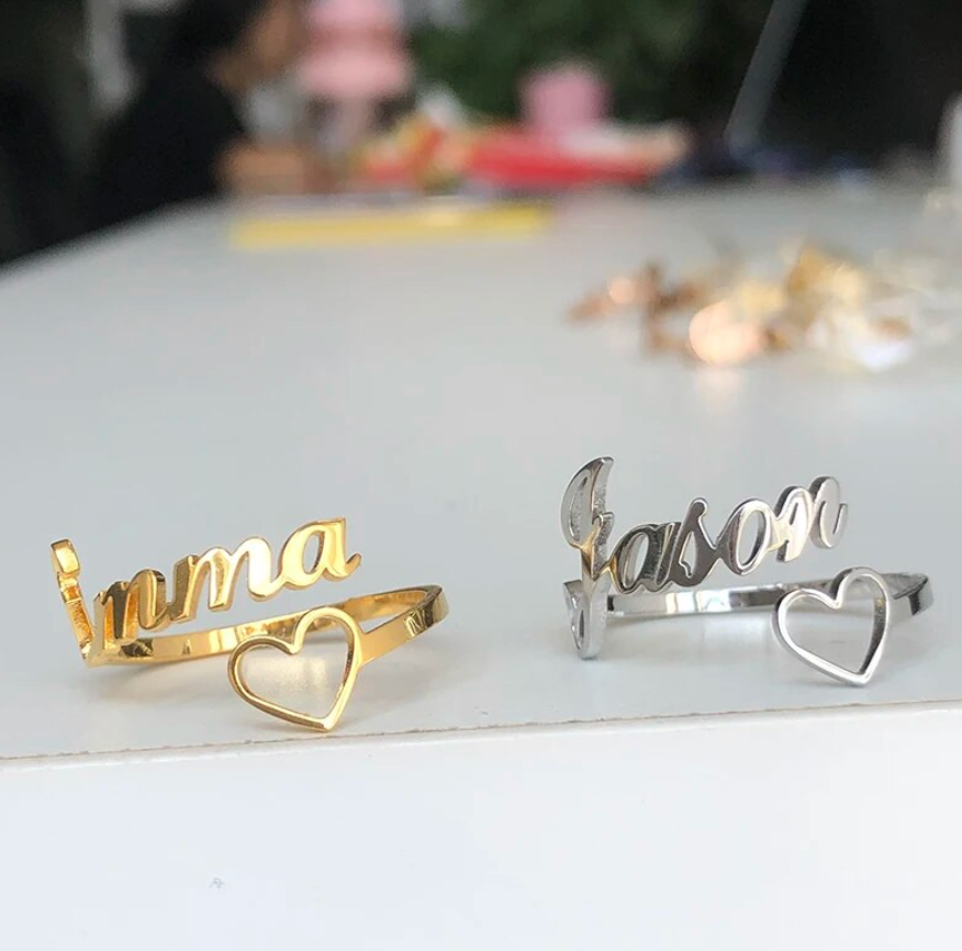 Hallow Heart Name Ring
