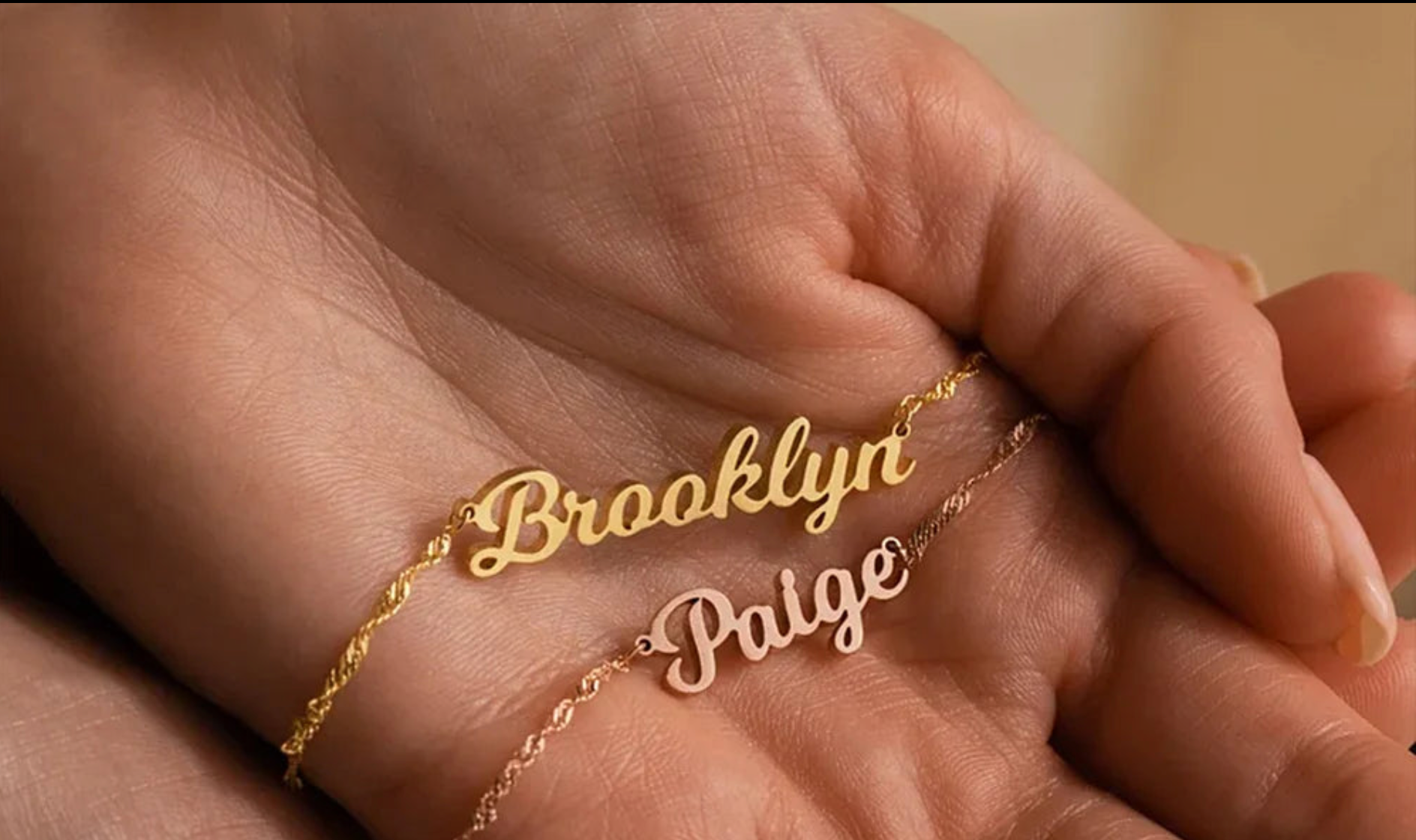 Wave Script Name Necklace