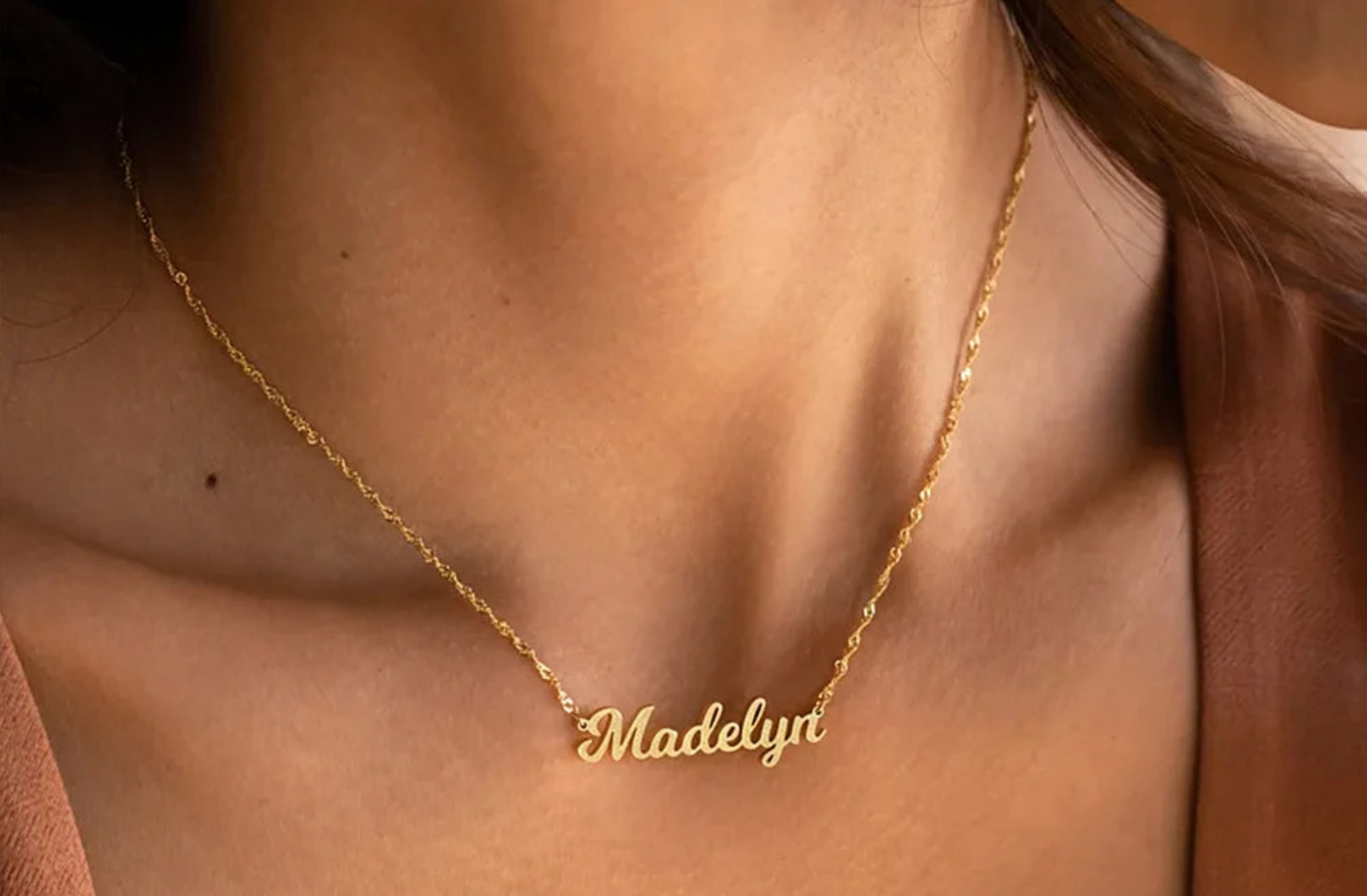Wave Script Name Necklace